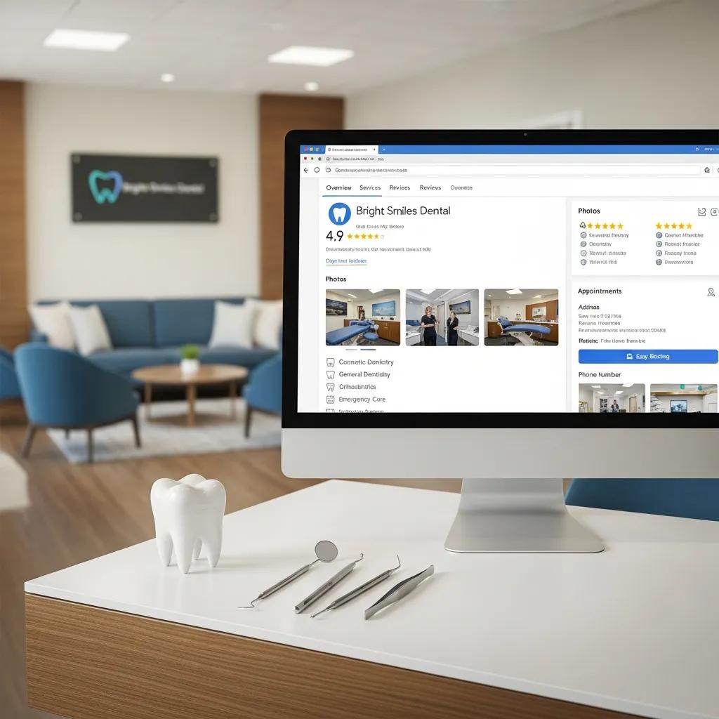 Optimized Google My Business profile for a dental office, showcasing the importance of online visibility